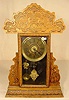 Sessions pressed oak shelf clock with alarm. 