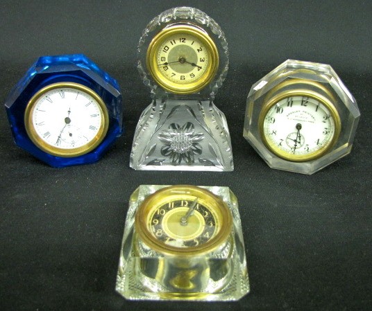 4 Antique Glass Dresser Clocks — Antique Clocks Price Guide