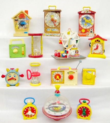 Group of 14 Children's Toy Clocks and Other — Antique Clocks Price Guide