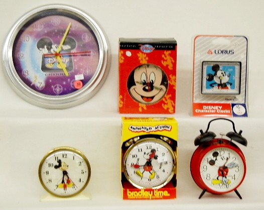 Group of 6 Disney Mickey Mouse Clocks — Antique Clocks Price Guide
