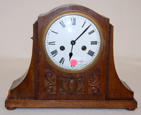 Foreign Oak Carved Mantle Clock — Antique Clocks Price Guide