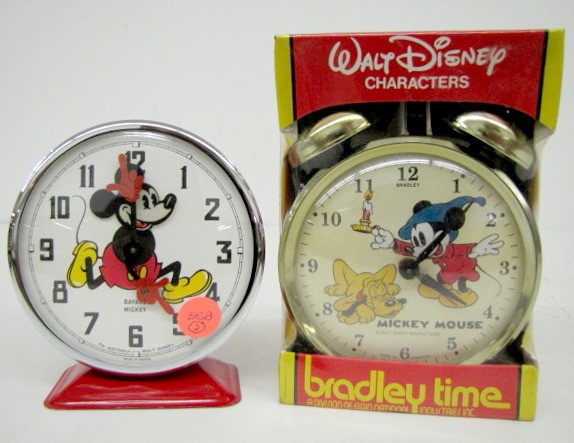 2 Mickey Mouse Vintage Alarm Clocks — Antique Clocks Price Guide