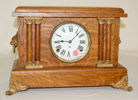 Oak 4-Column Mantle Clock — Antique Clocks Price Guide