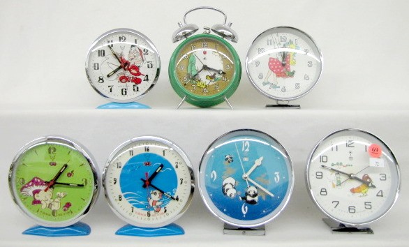 7 Chinese Animated Alarm Clocks in Boxes — Antique Clocks Price Guide