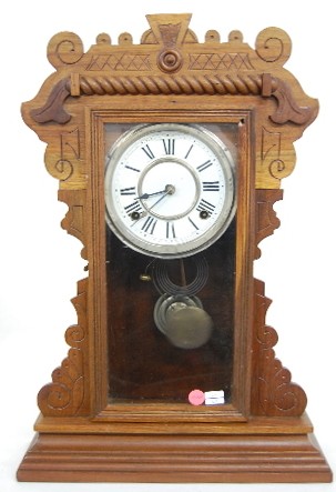 Walnut Time and Strike Kitchen Clock — Antique Clocks Price Guide