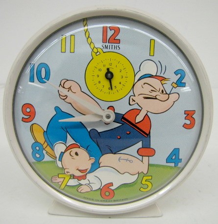 Britain Popeye and SweetPea Animated Alarm Clock — Antique Clocks Price Guide