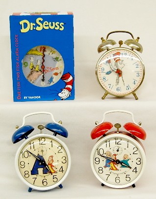 Group of 4 Dr. Seuss and Chipmunk Alarm Clocks — Antique Clocks Price Guide