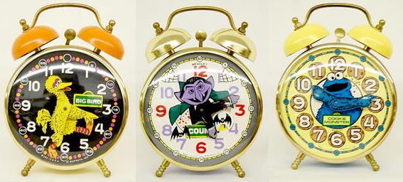 Group of 3 Bradley Sesame Street Alarm Clocks — Antique Clocks Price Guide