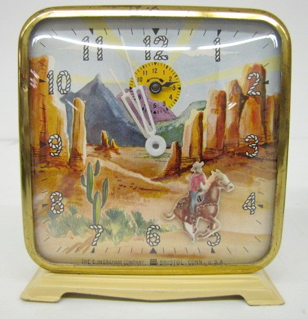 Ingraham Animated Cowboy and Horse Alarm Clock — Antique Clocks Price Guide