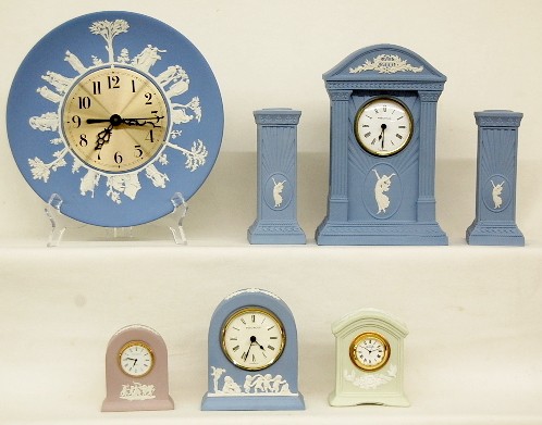 5 Wedgwood Clocks and Pair of Candlesticks — Antique Clocks Price Guide