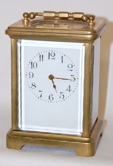 French Brass Handled Carriage Clock — Antique Clocks Price Guide