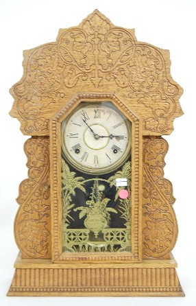 Gilbert Carved Oak T and S Kitchen Clock — Antique Clocks Price Guide