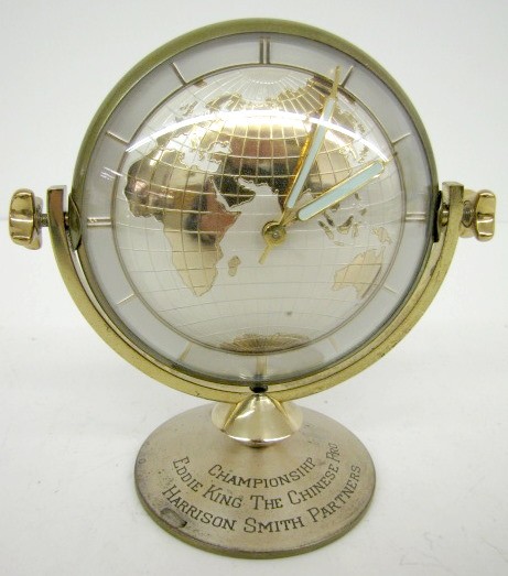German Double Sided Globe Presentation Clock — Antique Clocks Price Guide