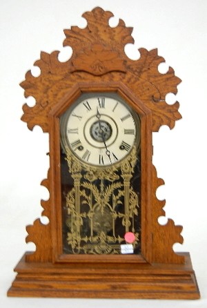 Ingraham Oak T and S Kitchen Clock w/ Alarm — Antique Clocks Price Guide