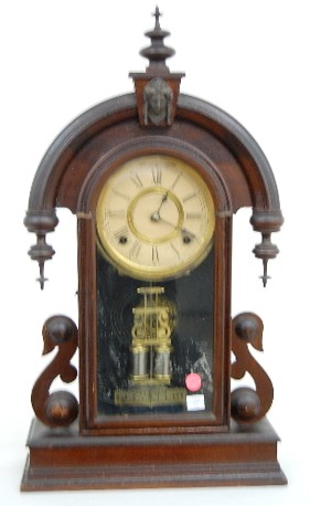 R. Booth Walnut Lady Head Parlor Clock — Antique Clocks Price Guide