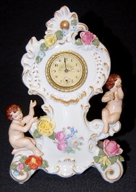 New Haven "Dresden" Cherubs and Floral Clock — Antique Clocks Price Guide