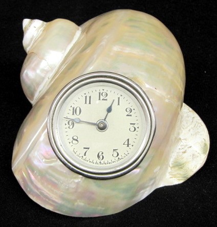 Waterbury Abalone Shell Dresser Clock — Antique Clocks Price Guide
