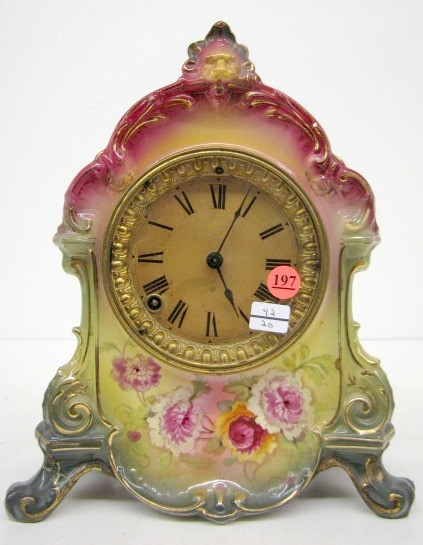 Ansonia Royal Bonn "La Rambla" China Clock — Antique Clocks Price Guide