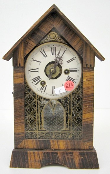 Small German Shelf Clock w/Alarm — Antique Clocks Price Guide