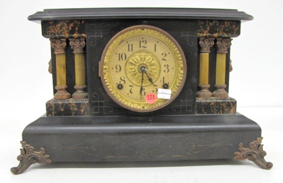 Seth Thomas Adamantine Four Post Mantle Clock — Antique Clocks Price Guide