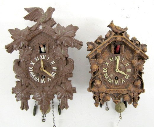 2 Lux Bird Cuckoo Pendulette Clocks — Antique Clocks Price Guide