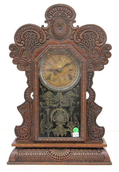 Oak Pressed Carved Calendar Kitchen Clock — Antique Clocks Price Guide