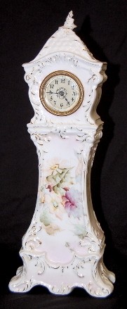 Mini Floral China Grandfather Clock — Antique Clocks Price Guide