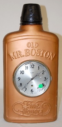 Gilbert Old Mr. Boston Liquor Bottle Clock — Antique Clocks Price Guide