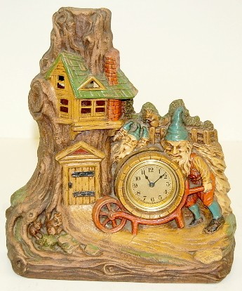 Lux Gnome Tree Wooden Carved Clock Lamp — Antique Clocks Price Guide