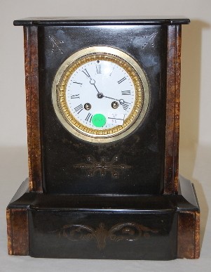 French Slate Bell Strike Mantle Clock — Antique Clocks Price Guide