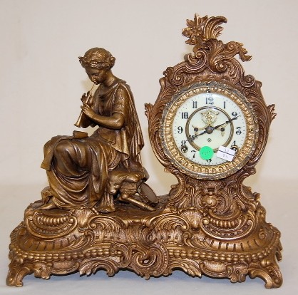 Ansonia "Siren" Metal Seated Statue Clock — Antique Clocks Price Guide