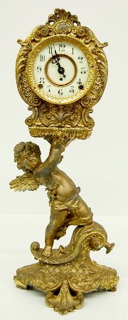 Signed Kroeber Cupid Statue Clock — Antique Clocks Price Guide