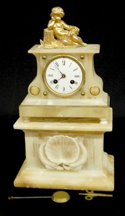 2 pc. French Marble Cherub Clock — Antique Clocks Price Guide