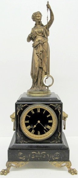 French Black Marble Mystery Clock — Antique Clocks Price Guide