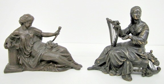 2 Clock Statues, Bronzed and Spelter — Antique Clocks Price Guide