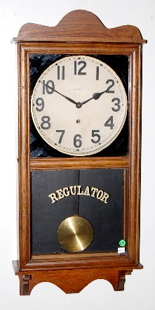 New Haven Oak Store Regulator Clock — Antique Clocks Price Guide