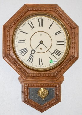 Waterbury "Arion" Short Drop Schoolhouse Clock — Antique Clocks Price Guide