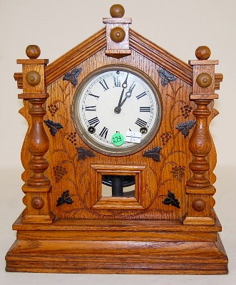 English Oak Grape Carved Cabinet Clock — Antique Clocks Price Guide