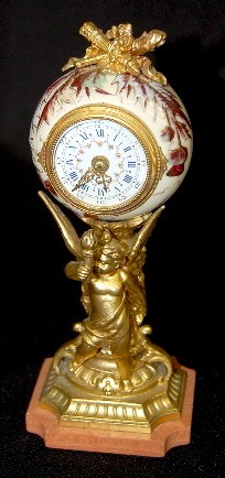 Metal and China Angel Clock — Antique Clocks Price Guide