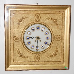 French Gilt Gesso Marble Dial Picture Frame Clock — Antique Clocks Price Guide