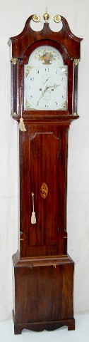 Mahogany Inlaid Tall Case Clock — Antique Clocks Price Guide