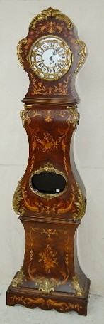 French Inlaid and Bronze Tall Case Clock — Antique Clocks Price Guide