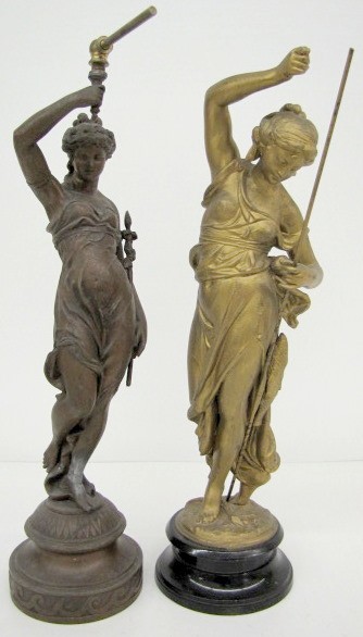 2 Lady Statue Clock Bases — Antique Clocks Price Guide
