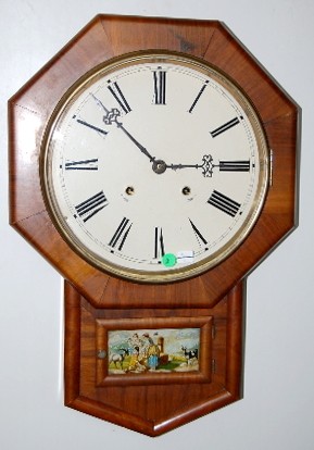 Rosewood Chauncey Jerome Schoolhouse Clock — Antique Clocks Price Guide