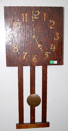 National Clock Mfg Mission Oak Hanging Clock — Antique Clocks Price Guide