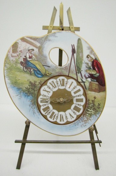 John A. Mies Reproduction Porcelain Palette Clock — Antique Clocks Price Guide