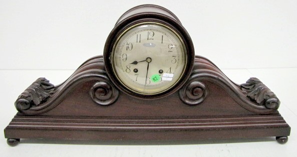 German Chiming Carved Tambour Shelf Clock — Antique Clocks Price Guide