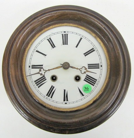 Small Black Forest Round Gallery Clock — Antique Clocks Price Guide