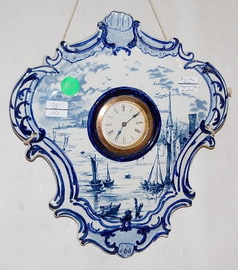 English Hanging Shield China Clock — Antique Clocks Price Guide