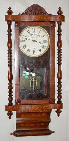 Chauncey Pillar and Scroll Inlaid Clock — Antique Clocks Price Guide